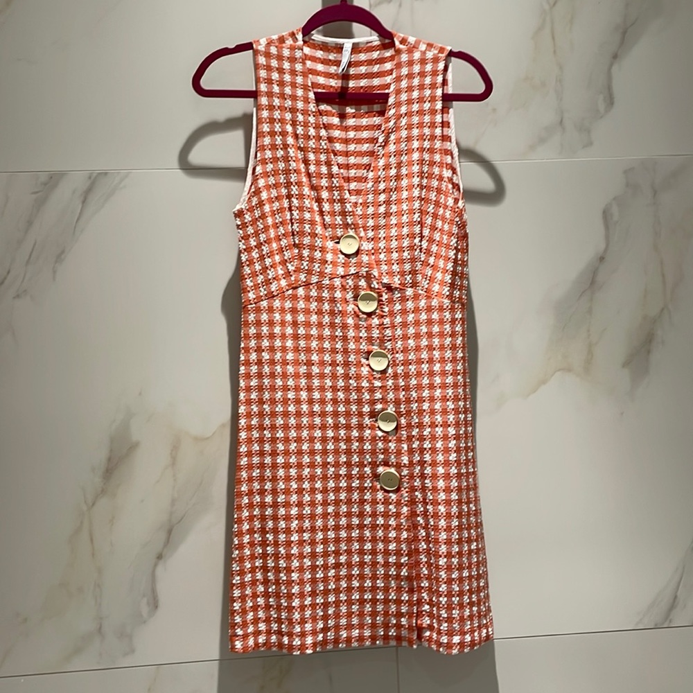 Mango Textured Gingham Dress